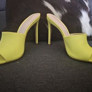 Aldo Bright Yellow High Heel Mules